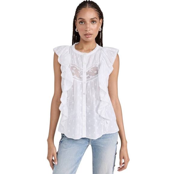 LoveShackFancy Tops - LoveShackFancy Charlsie Top in White M